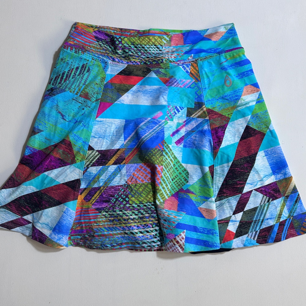 Colorful Abstract athletic Geometric Patterned Skort
